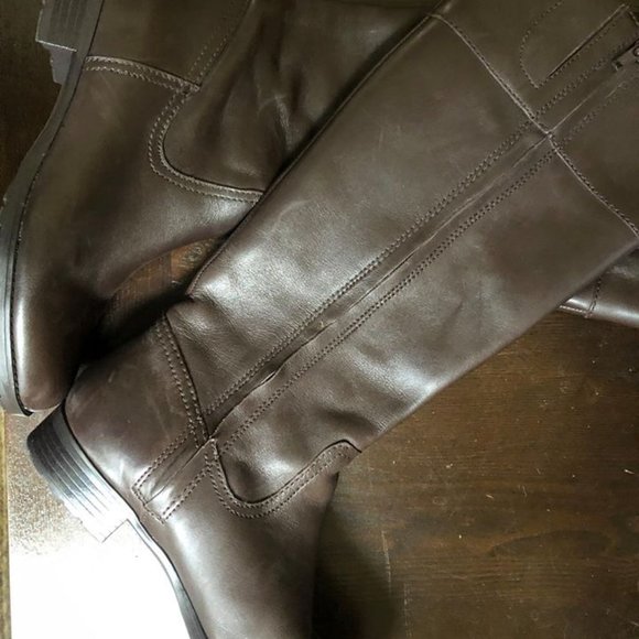 Ralph Lauren "Sigrid" Brown Tall Leather Boots - Picture 5 of 5